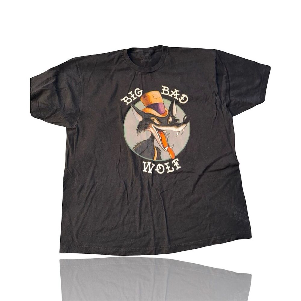 Disney Big Bad Wolf Graphic T-Shirt Unisex XL Multicolor Short Sleeve